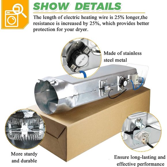 Dryer Heating Element Assembly AP4342351 | for Samsung & Kenmore Dryer Models - Picture 3 of 7